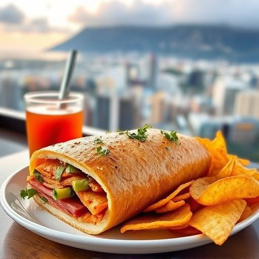 Gatsby: A long roll filled with chips, polony, viennas, and sauces, a Cape Town favourite