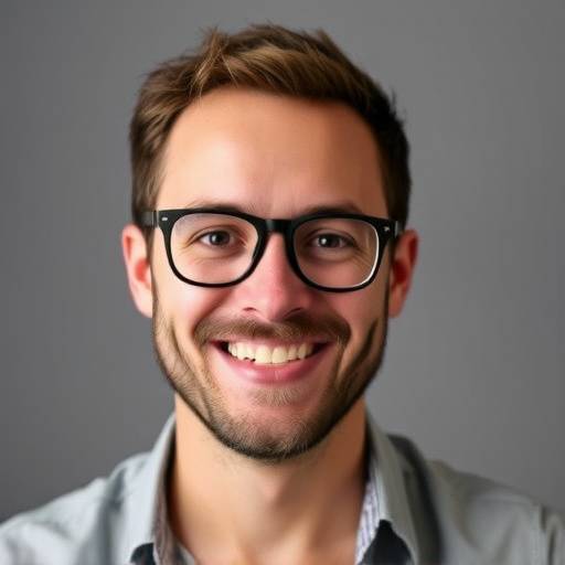 Portrait of David van der Merwe, co-founder and content creator for Mzansi Bites, wearing glasses and smiling