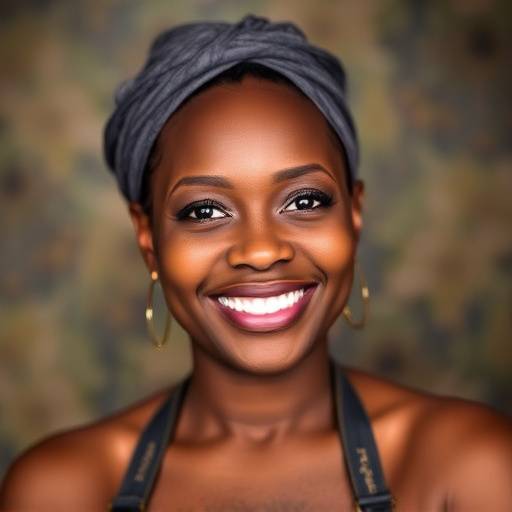 Portrait of Zola Mabuse, co-founder and culinary expert for Mzansi Bites, smiling warmly